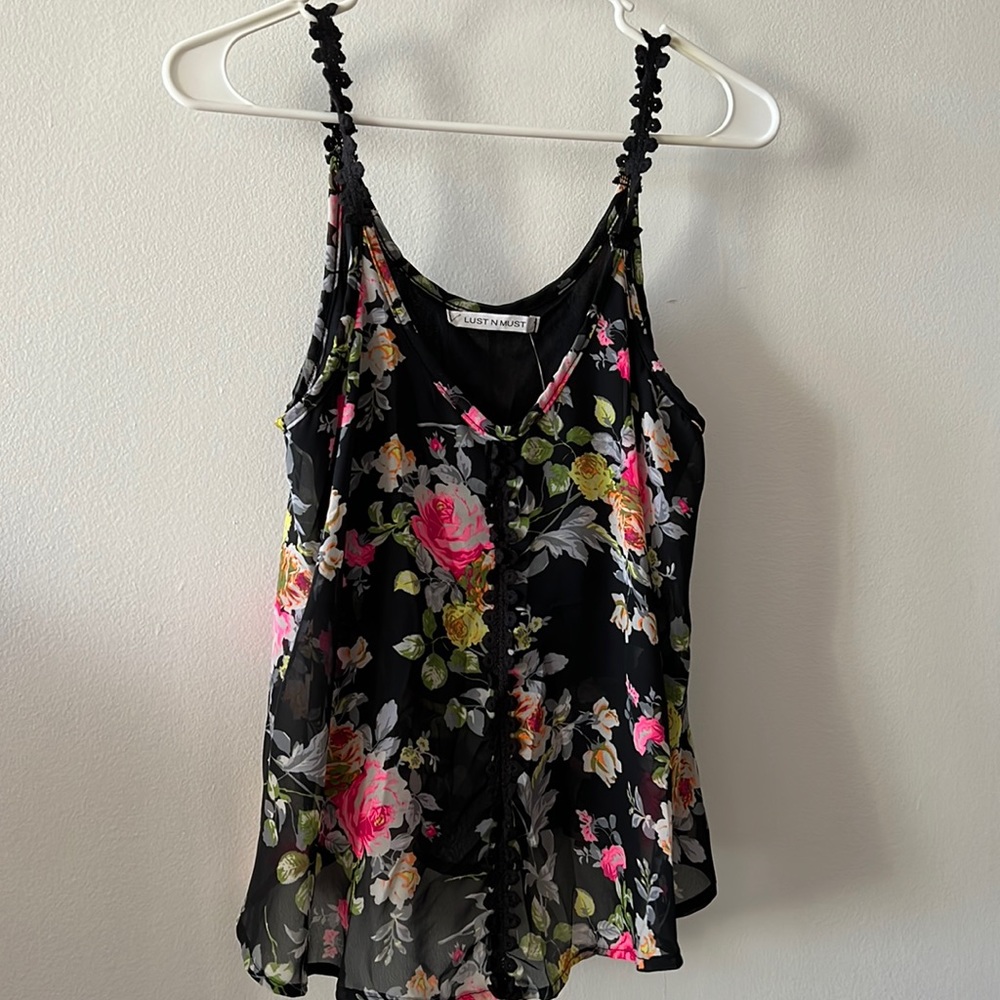 Neon Black and Pink Tank Top